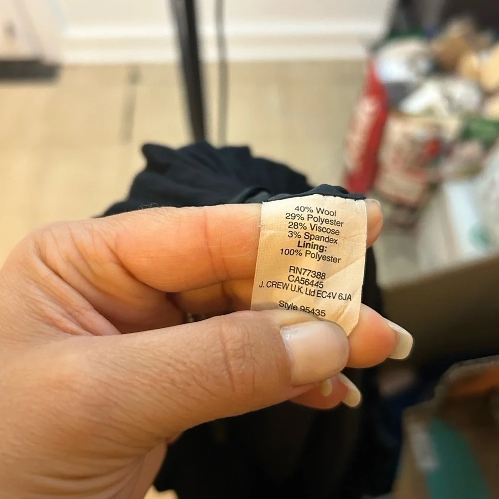 J.Crew Classic Black Wool Paperbag Mini Skirt
